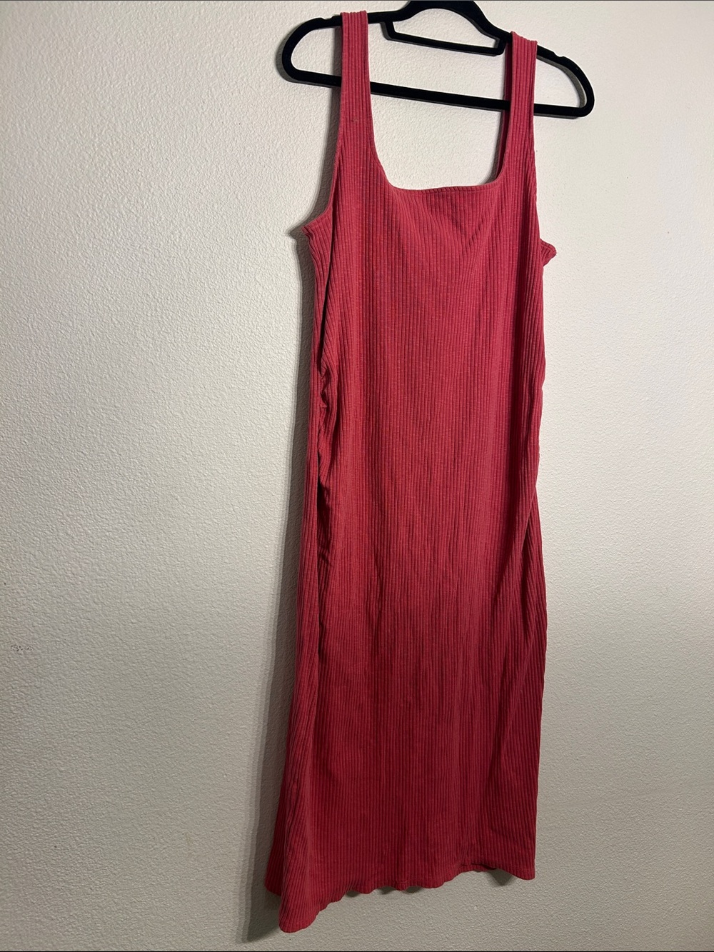 Maternity Ribbed Tank Midi Dress - Pink